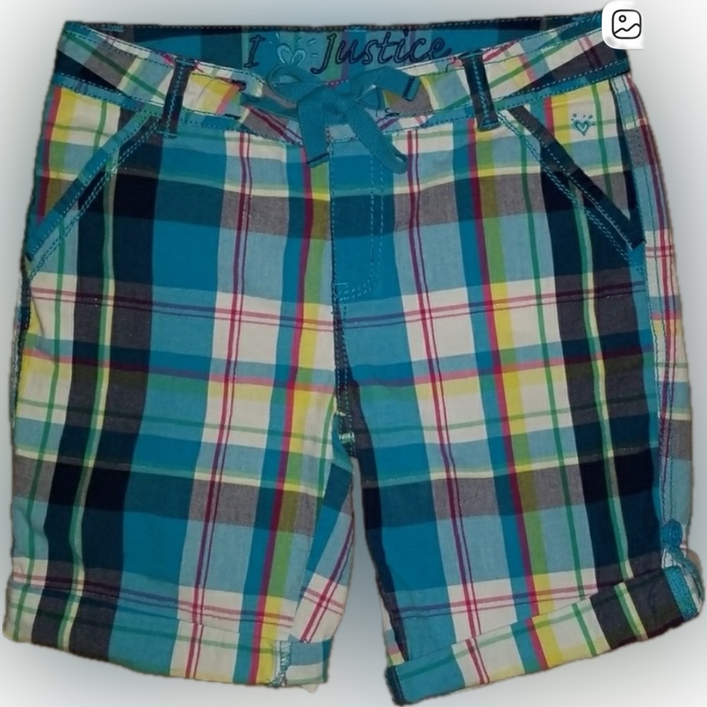 Girls Shorts Justice Plaid Bermuda Size 14R